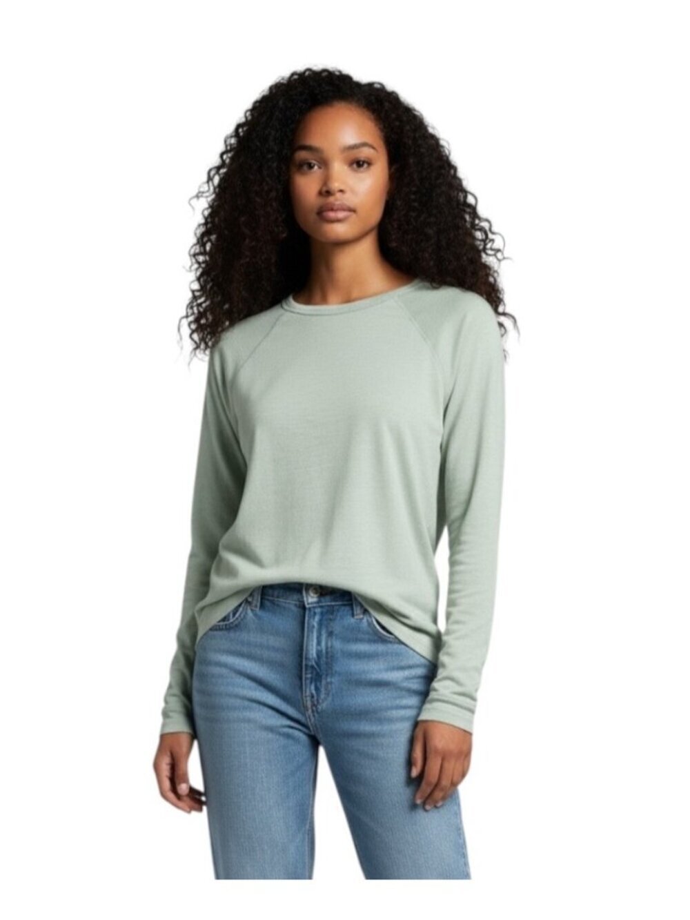 Banana Republic Womens Sweatshirt Tee~Size XS~Green Long Sleeve Lightweight L318